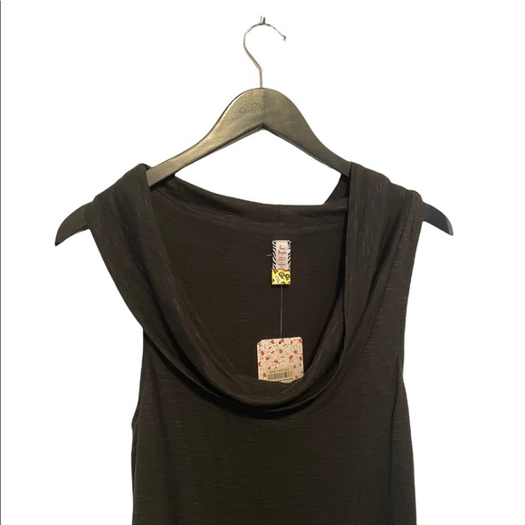 Free People Parisian Mixed Media Pleated Cowlneck Sleeveless Sheath Dress - Picture 3 of 6